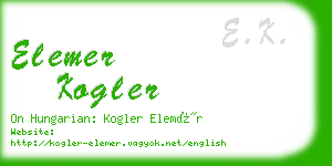 elemer kogler business card